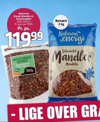 Fleggaard Naturens Energi Mandler el. Hasselnødder tilbud