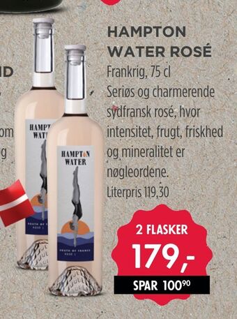 MENY Hampton water rosé tilbud