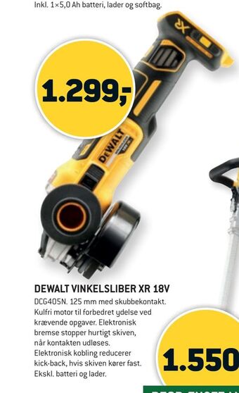 XL-BYG Dewalt vinkelsliber xr 18v tilbud