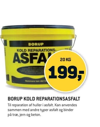 XL-BYG Borup kold reparationsasfalt tilbud