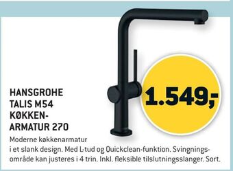 XL-BYG Hansgrohe talis m54 køkkenarmatur 270 tilbud