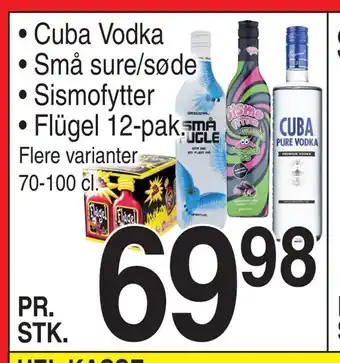 ABC Lavpris Cuba Vodka • Små sure/søde • Sismofytter • Flügel 12-pak tilbud