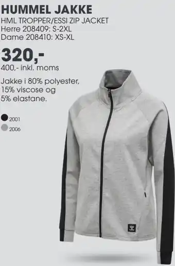 Sportigan Hummel Jakke Herre 208409: S-2XL, Dame 208410: XS-XL tilbud