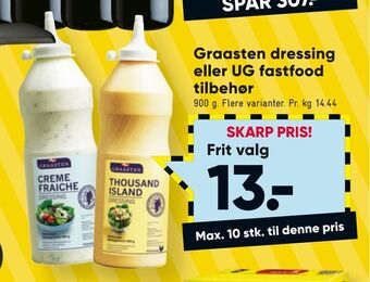 Graasten dressing eller UG fastfood tilbehør