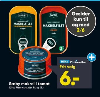 Bilka Sæby makrel i tomat tilbud