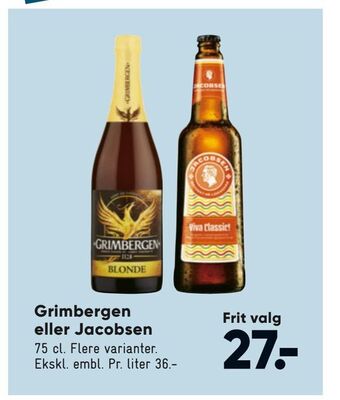 Bilka Grimbergen eller Jacobsen tilbud