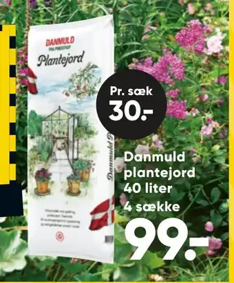 Bilka Danmuld plantejord 40 liter 4 sække tilbud