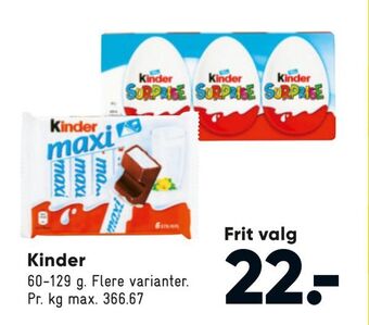 Bilka Kinder tilbud
