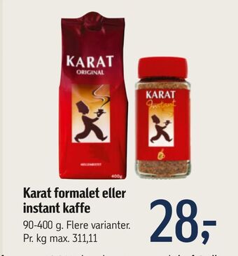 Føtex Karat formalet eller instant kaffe tilbud