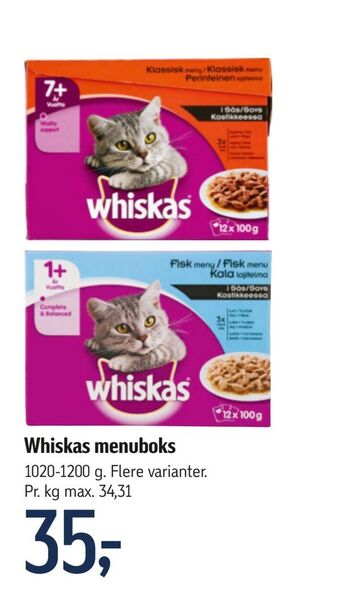 Føtex Whiskas menuboks tilbud
