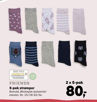 Kvickly 5-pak strømper tilbud