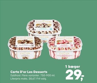 Kvickly Carte D'or Les Desserts tilbud