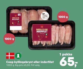 Kvickly Coop kyllingebryst eller inderfilet tilbud
