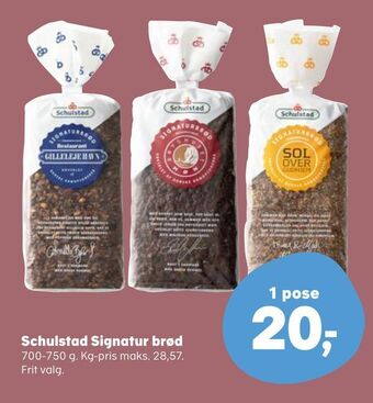 Kvickly Schulstad Signatur brød tilbud