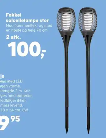 Fakkel solcellelampe stor