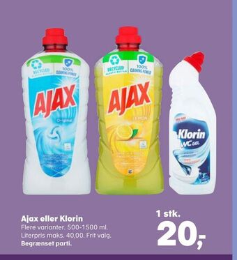Kvickly Ajax eller Klorin tilbud