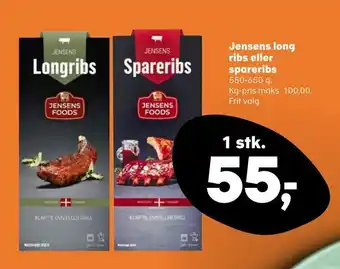 Kvickly Jensens long ribs eller spareribs tilbud