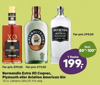Normandin Extra XO Cognac, Plymouth eller Aviation American Gin