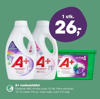Kvickly A+ vaskemiddel tilbud