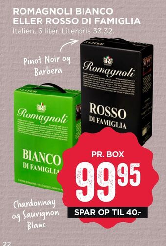 MENY Romagnoli bianco eller rosso di famiglia tilbud