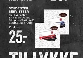 MENY Studenter servietter tilbud