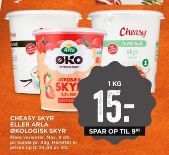 MENY Cheasy skyr eller arla økologisk skyr tilbud