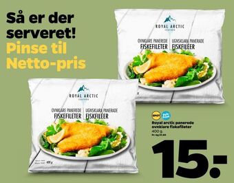 Netto Royal arctic panerede ovnklare fiskefileter tilbud