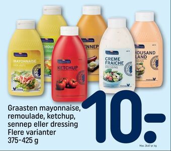 REMA 1000 Graasten mayonnaise, remoulade, ketchup, sennep eller dressing tilbud