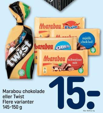 REMA 1000 Marabou chokolade eller Twist tilbud