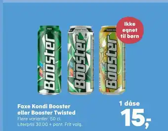 SuperBrugsen Faxe Kondi Booster eller Booster Twisted tilbud