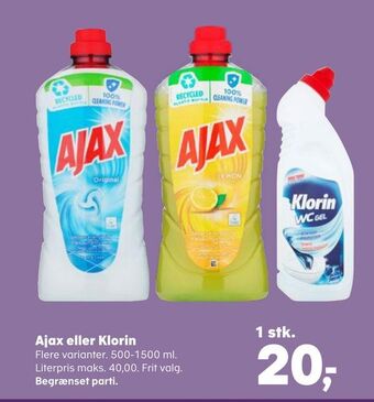 SuperBrugsen Ajax eller Klorin tilbud