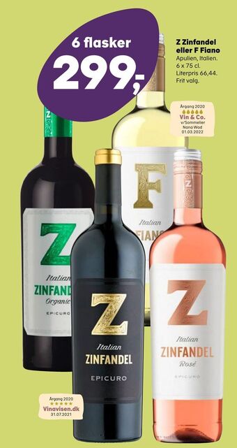 SuperBrugsen Z Zinfandel eller F Fiano tilbud