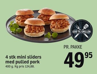SPAR 4 stk. mini sliders med pulled pork tilbud