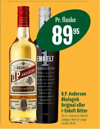 Min Købmand O.P. Anderson Økologisk Original eller 1-Enkelt Bitter tilbud