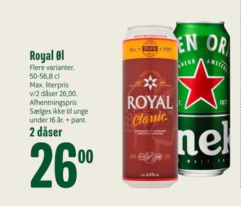 Min Købmand Royal Øl tilbud