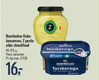 Føtex Bornholms fiskekonserves, Z pesto el. streetfood tilbud