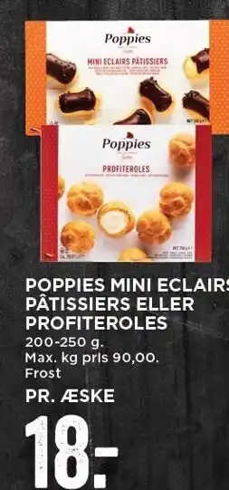 MENY Poppies mini eclairs pâtissiers el. profiteroles tilbud