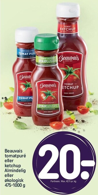 REMA 1000 Beauvais tomatpuré el. ketchup tilbud