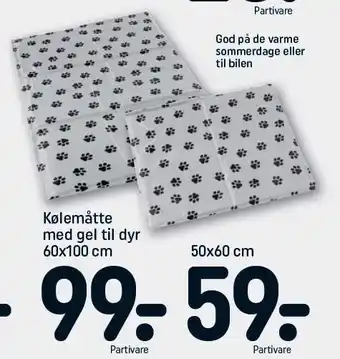 REMA 1000 Kølemåtte med gel til dyr 60x100 cm el. 50x60 cm tilbud