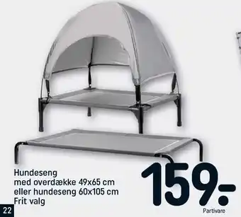 Hundeseng med overdække 49x65cm el. hundeseng 60x105 cm - frit valg