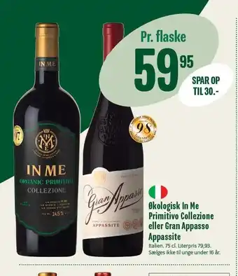 Min Købmand Økologisk In Me Primitivo Collezione el. Gran Appasso Appassite tilbud