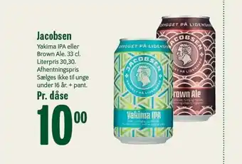 Min Købmand Jacobsen Øl pr. dåse tilbud