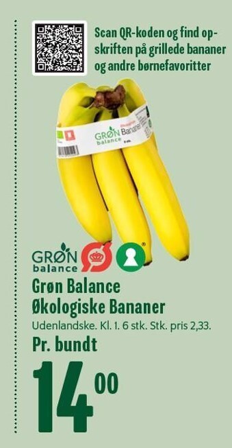 Min Købmand Grøn balance økologiske bananer tilbud