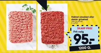 Bilka Hakket oksekød el. dansk grisekød 1200 g tilbud