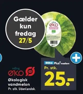 Bilka Økologisk vandmelon - Bilka Plus-medlem tilbud