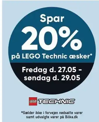 Bilka Spar 20% på LEGO Technic æsker tilbud