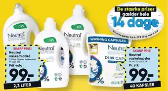 Bilka Neutral vaskemiddel el. vaskekapsler tilbud