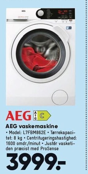 Bilka AEG vaskemaskine tilbud
