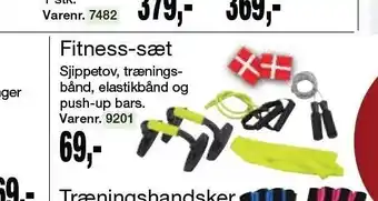 Harald Nyborg Fitness-sæt inkl. sjippetov, træningsbånd, elastikbånd og push-up bars tilbud