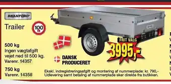 Harald Nyborg Trailer 500 kg el. 750 kg tilbud